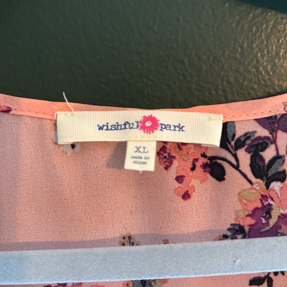 Wishful Park Pink Floral Wrap Blouse - Picture 2 of 3